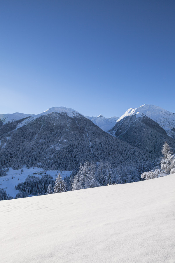 Blick auf Sur-En bei Ardez, Unterengadin, Graubünden, Schweiz