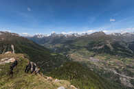 Aussicht vom Crap Puter südlich von Ardez, Unterengadin, Graubünden