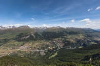 Aussicht vom Crap Puter südlich von Ardez, Unterengadin, Graubünden