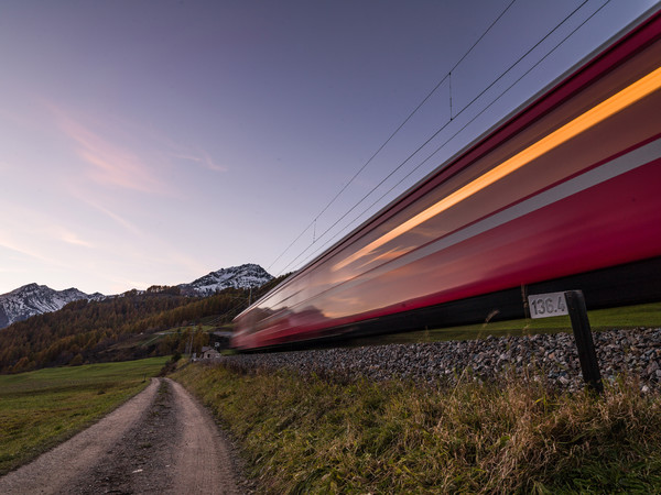 Abendstimmung bei Ardez im Unterengadin