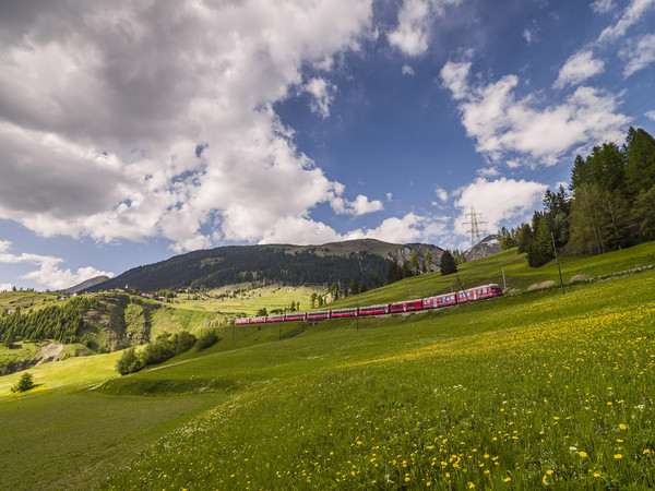 Bernina Express bei Bergün im Albulatal