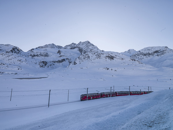 Rhätische Bahn am Bernina Pass