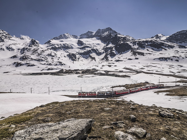 Rhätische Bahn am Berninapass