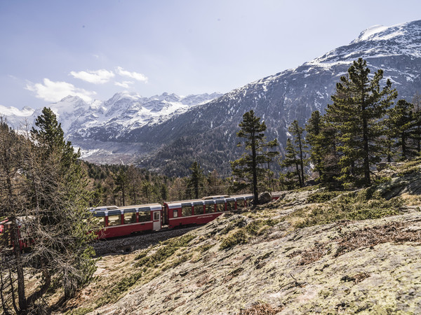 Rhätische Bahn am Berninapass