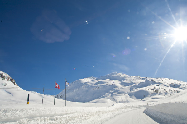 Strasse über den Bernina Pass