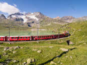 Bernina Pass, Oberengadin, Engadin, Graubünden, Schweiz