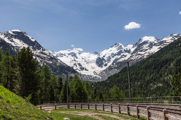 Montebellokurve; Berninapass; Pontresina; Oberengadin; Engadin; Graubünden; Schweiz; Switzerland; Landschaft;