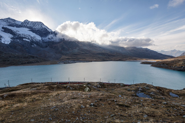 Auf dem Berninapass im Oberengadin, Graubünden.