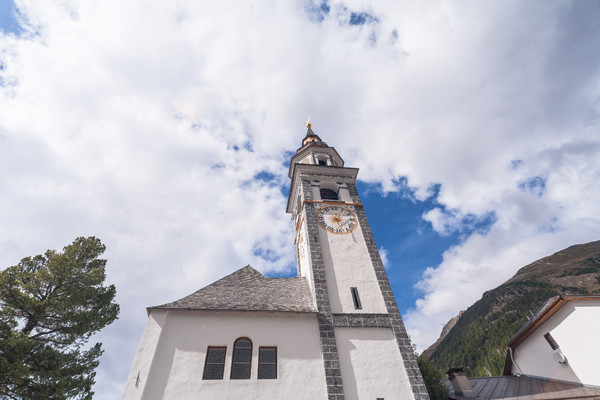 Kirche von Bever, Oberengadin, Graubünden