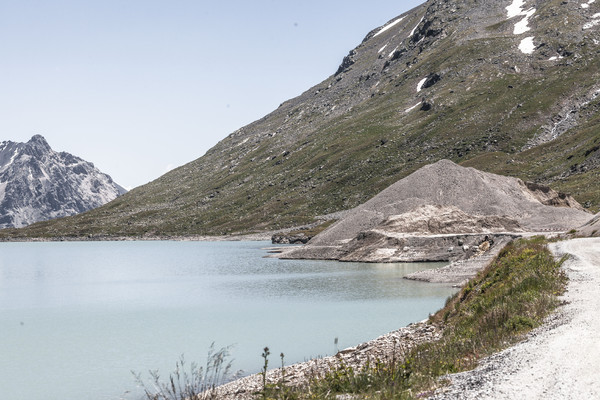 Das Kieswerk Cambrena der Costa AG auf dem Berninapass im Oberengadin in Graubünden