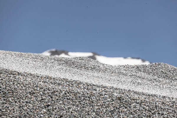 Das Kieswerk Cambrena der Costa AG auf dem Berninapass im Oberengadin in Graubünden