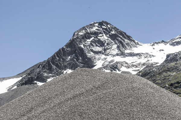 Das Kieswerk Cambrena der Costa AG auf dem Berninapass im Oberengadin in Graubünden