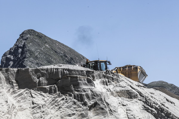 Das Kieswerk Cambrena der Costa AG auf dem Berninapass im Oberengadin in Graubünden