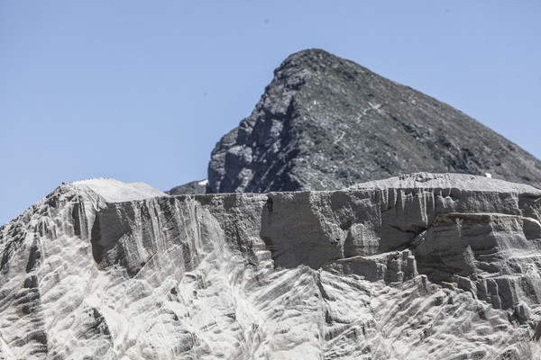 Das Kieswerk Cambrena der Costa AG auf dem Berninapass im Oberengadin in Graubünden