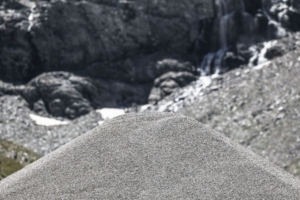 Das Kieswerk Cambrena der Costa AG auf dem Berninapass im Oberengadin in Graubünden