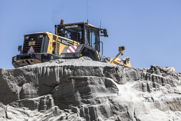 Das Kieswerk Cambrena der Costa AG auf dem Berninapass im Oberengadin in Graubünden