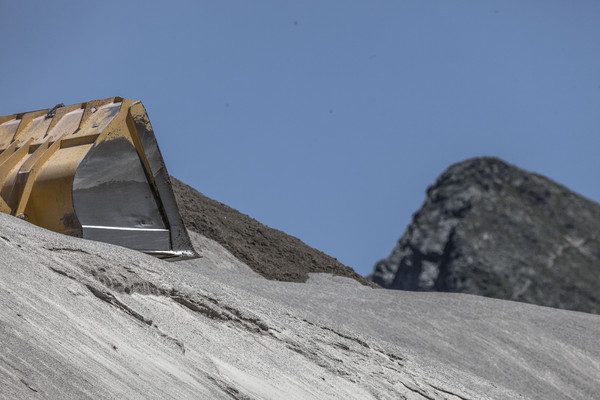 Das Kieswerk Cambrena der Costa AG auf dem Berninapass im Oberengadin in Graubünden