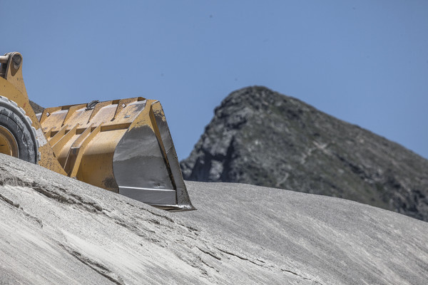 Das Kieswerk Cambrena der Costa AG auf dem Berninapass im Oberengadin in Graubünden