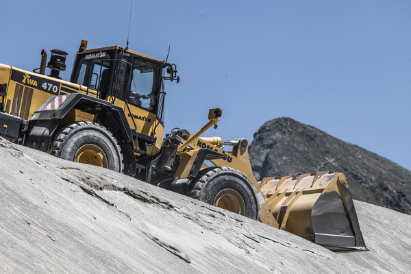 Das Kieswerk Cambrena der Costa AG auf dem Berninapass im Oberengadin in Graubünden