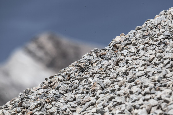 Das Kieswerk Cambrena der Costa AG auf dem Berninapass im Oberengadin in Graubünden