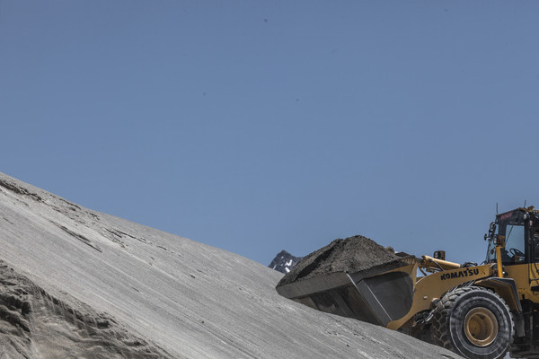 Das Kieswerk Cambrena der Costa AG auf dem Berninapass im Oberengadin in Graubünden