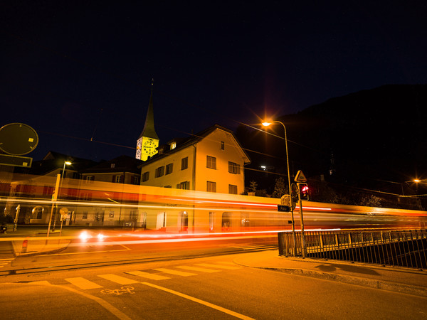 Abendstimmung in Chur, Rheintal, Graubünden, Schweiz, Switzerland