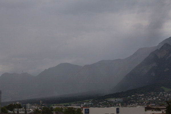Gewitter über Chur, Rheintal, Graubünden, Schweiz, Switzerland