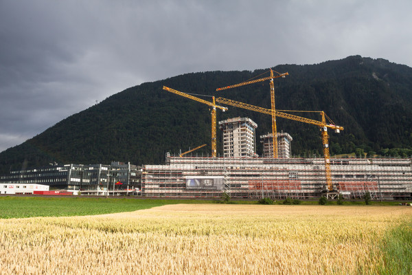 Bau vom City West in Chur, Rheintal, Graubünden, Schweiz, Switzerland