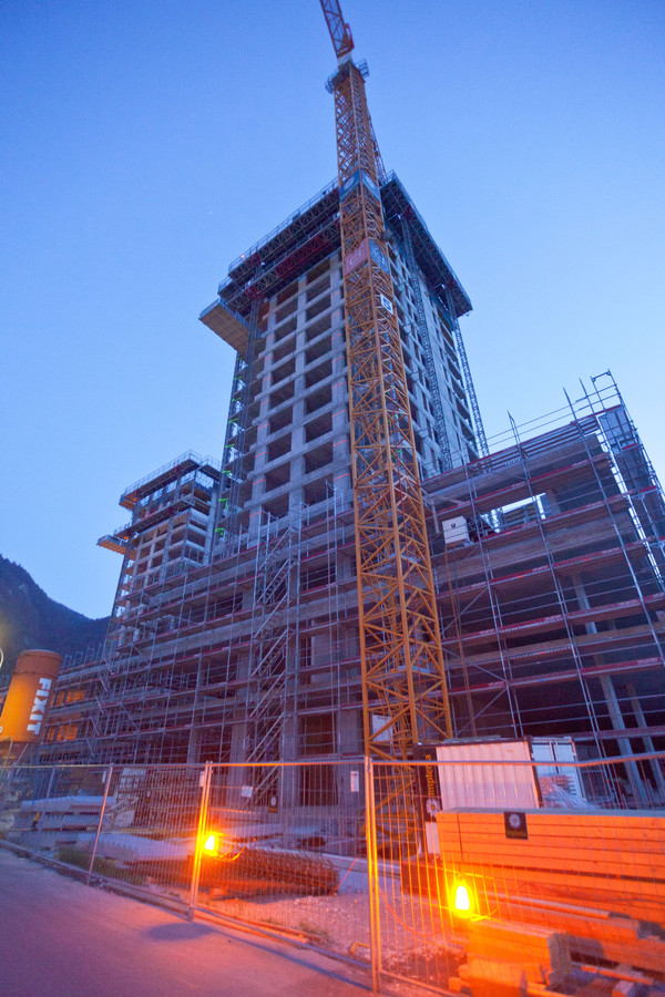 Bau vom City West in Chur, Rheintal, Graubünden, Schweiz, Switzerland