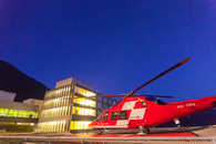 REGA, Kantonsspital, Helikopter, Chur, Rheintal, Graubünden, Nacht