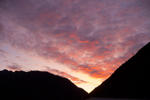 Morgenstimmung über Chur, Rheintal, Graubünden, Schweiz, Switzerland