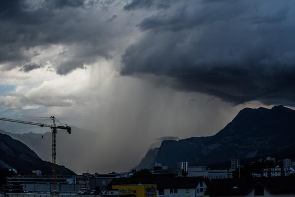 Gewitter über Chur, Rheintal, Graubünden, Schweiz, Switzerland, Wetter, Unwetter, Gewitter, Wolken, Wetter,