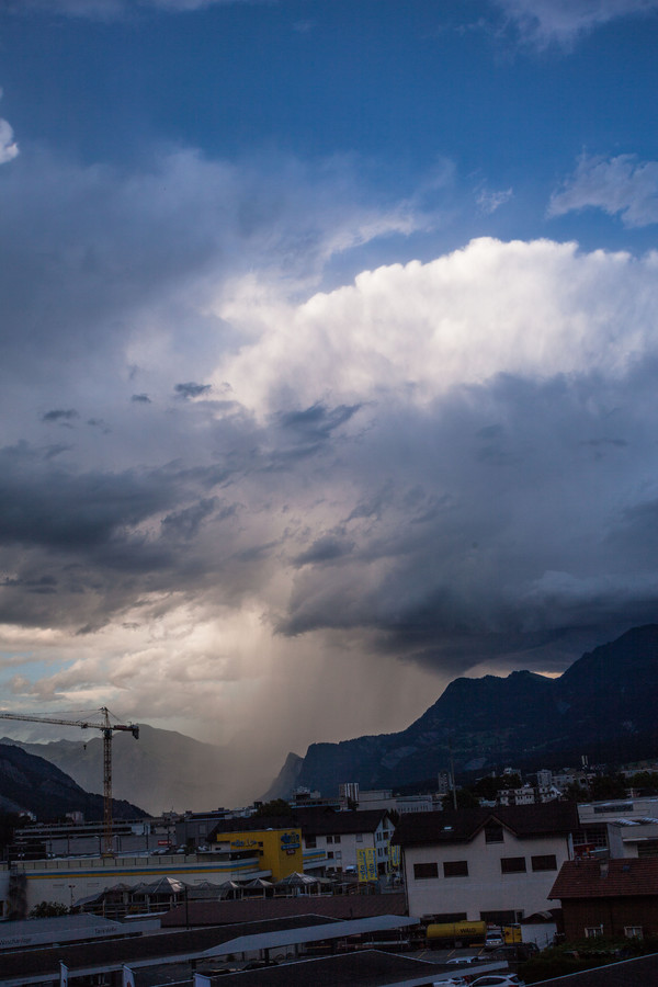 Gewitter über Chur, Rheintal, Graubünden, Schweiz, Switzerland, Wetter, Unwetter, Gewitter, Wolken, Wetter,