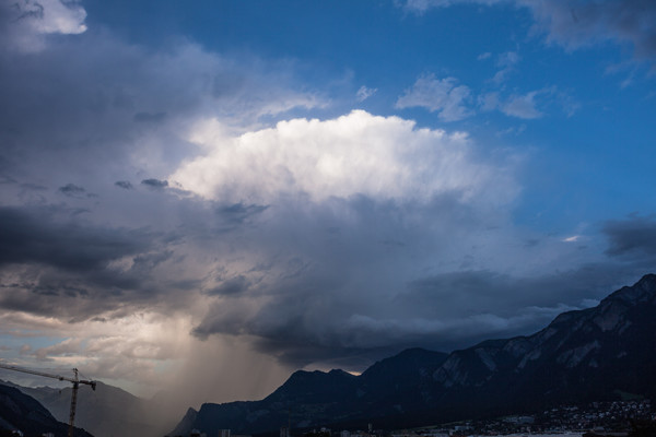 Gewitter über Chur, Rheintal, Graubünden, Schweiz, Switzerland, Wetter, Unwetter, Gewitter, Wolken, Wetter,