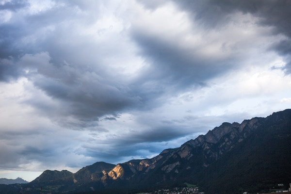 Gewitter über Chur, Rheintal, Graubünden, Schweiz, Switzerland, Wetter, Unwetter, Gewitter, Wolken, Wetter,