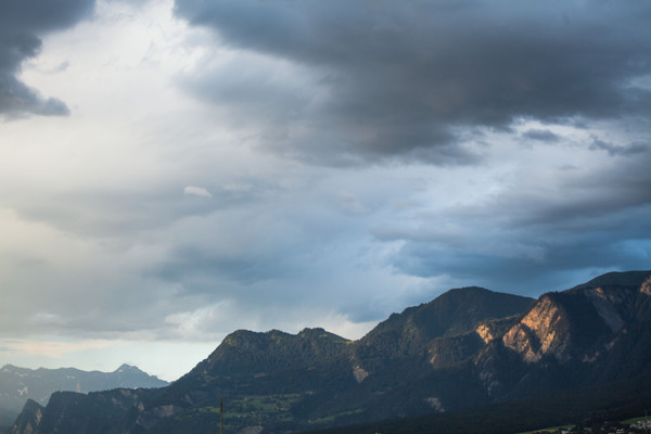 Gewitter über Chur, Rheintal, Graubünden, Schweiz, Switzerland, Wetter, Unwetter, Gewitter, Wolken, Wetter,