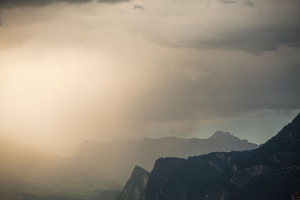 Gewitter über Chur, Rheintal, Graubünden, Schweiz, Switzerland