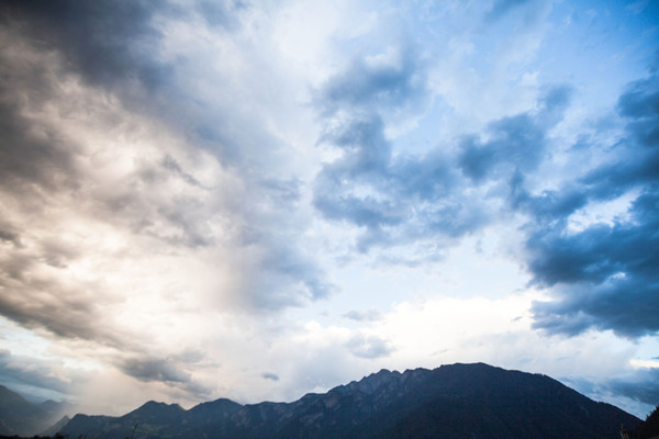 Gewitter über Chur, Rheintal, Graubünden, Schweiz, Switzerland