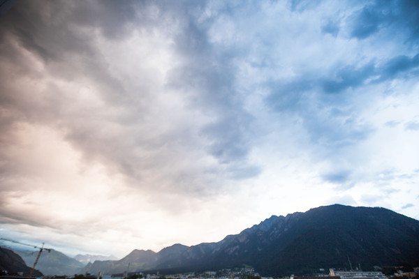 Gewitter über Chur, Rheintal, Graubünden, Schweiz, Switzerland