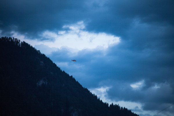 REGA-Heli über Chur, Rheintal, Graubünden, Schweiz, Switzerland