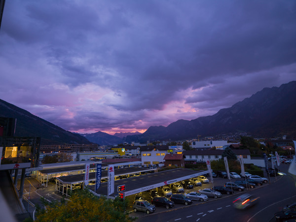 Morgenstimmung in Chur, Rheintal, Graubünden, Schweiz, Switzerland