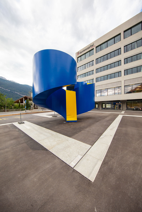 begehbare Kunst von Not Vital, Kantonsspital, Chur, Graubünden, Schweiz, Switzerland