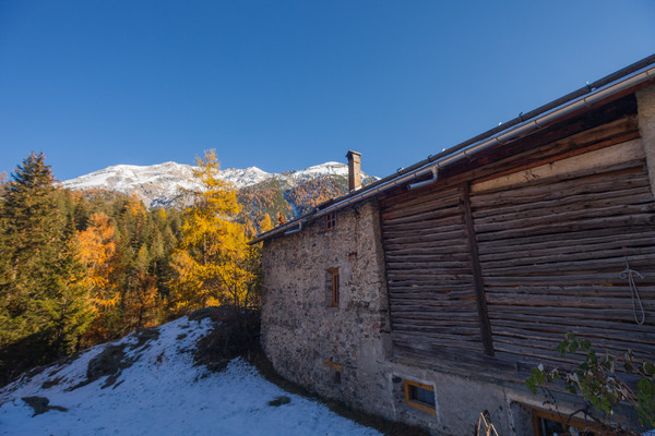 Cinuos-chel, Oberengadin, Engadine, Graubünden, Schweiz, Switzerland, Herbst