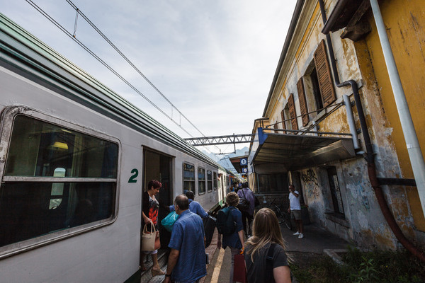 Beim Bahnhof von Colico im Veltlin