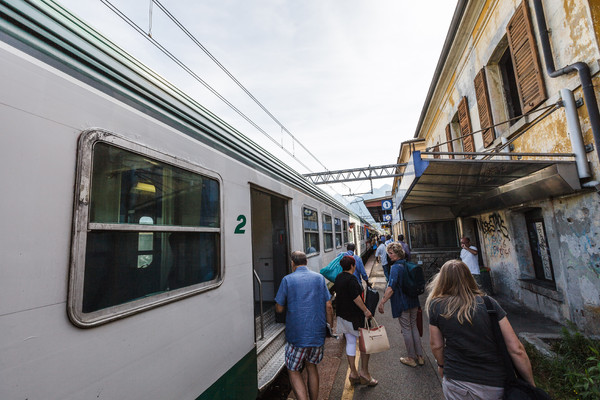 Beim Bahnhof von Colico im Veltlin