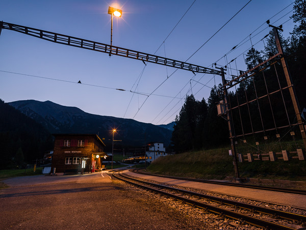 Rhätische Bahn und Abendstimmung bei Davos Wolfgang.