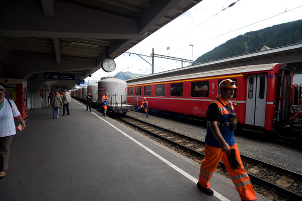 Güterzug in Davos Platz