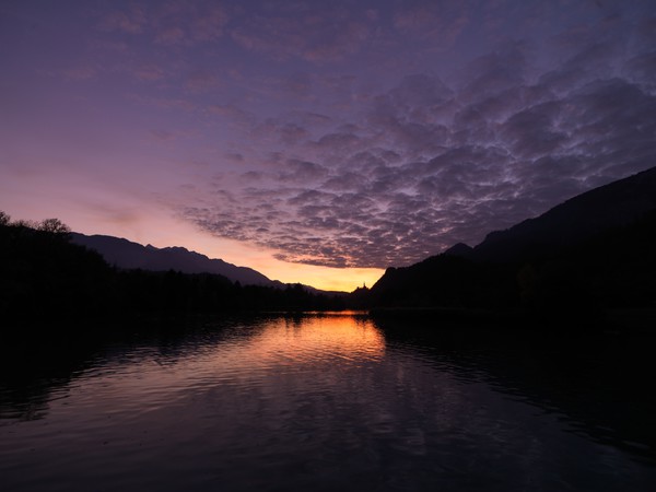 Abendstimmung am Rhein bei Domat/Ems