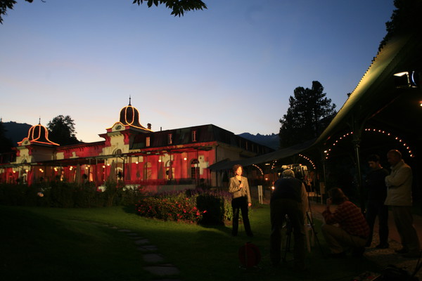 Hotel Waldhaus in Flims, angestrahlt von Gerry Hofstetter