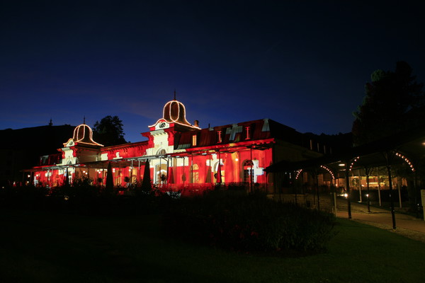 Hotel Waldhaus in Flims, angestrahlt von Gerry Hofstetter